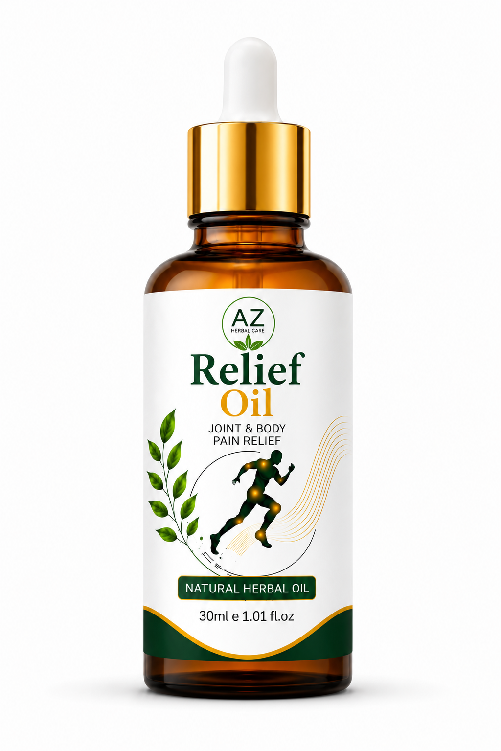 Front view of AZ Herbal Care Relief Oil 30ml bottle